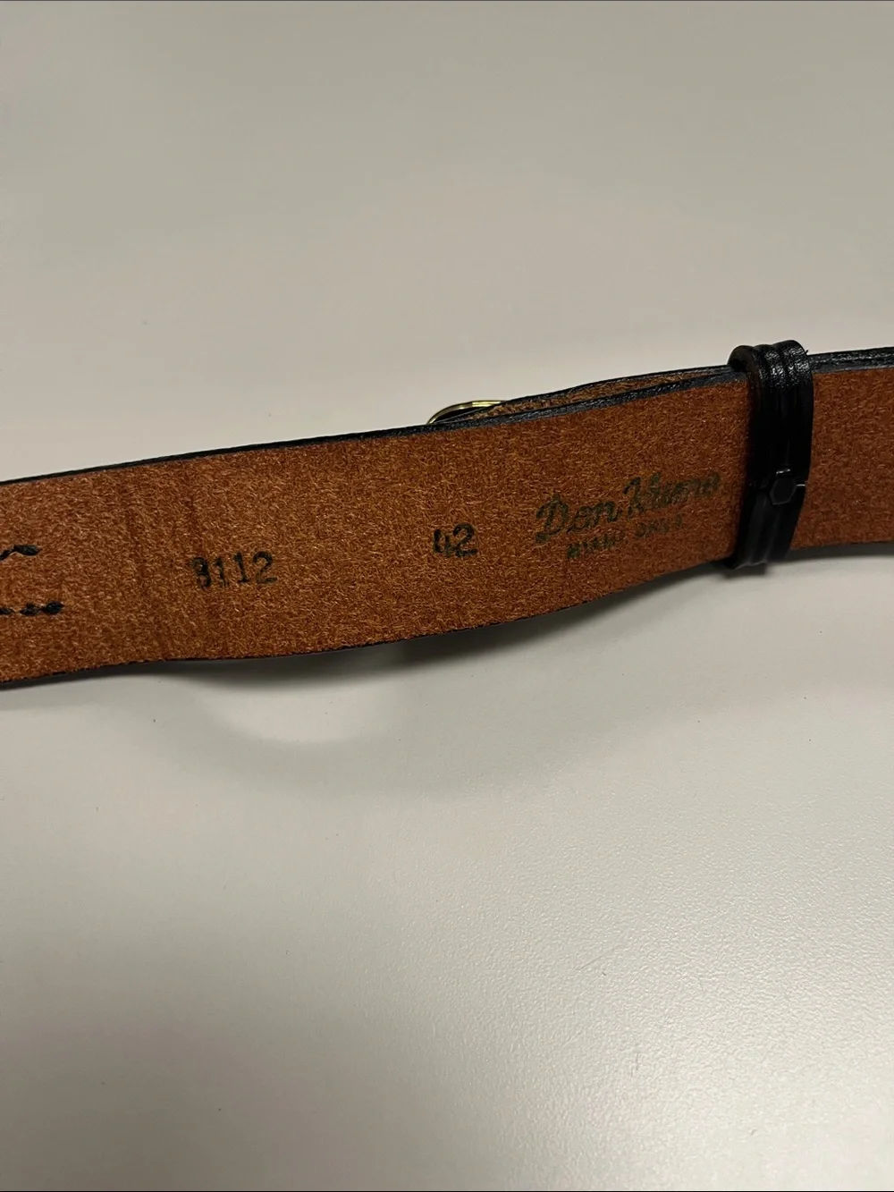 Don Hume Men’s Black Leather Duty Ranger Belt w/ Brass Buckle size 42